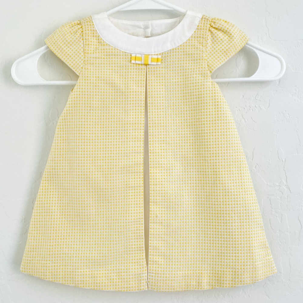 Janie and Jack Yellow Gingham Dress 3-6 months